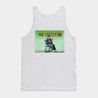 Banksy No Loitering Art Tank Top